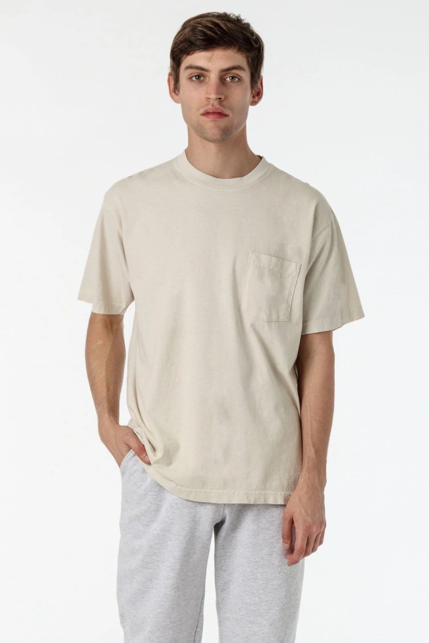 Los Angeles Apparel - 1809GD - Short Sleeve Garment Dye Pocket T-Shirt