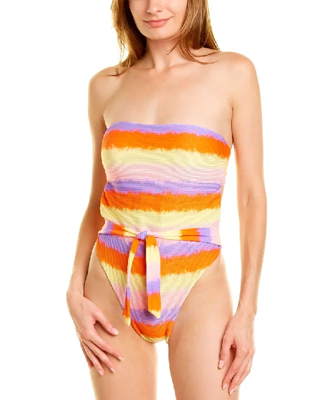 Luli Fama Ribbed Bandeau One-Piece