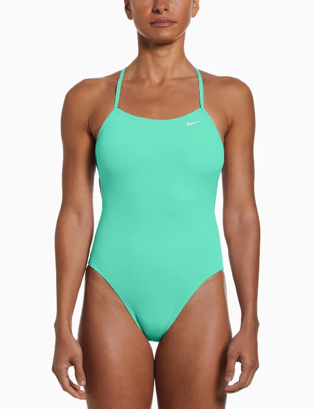 Lace Up Tie Back One Piece - Green Shock