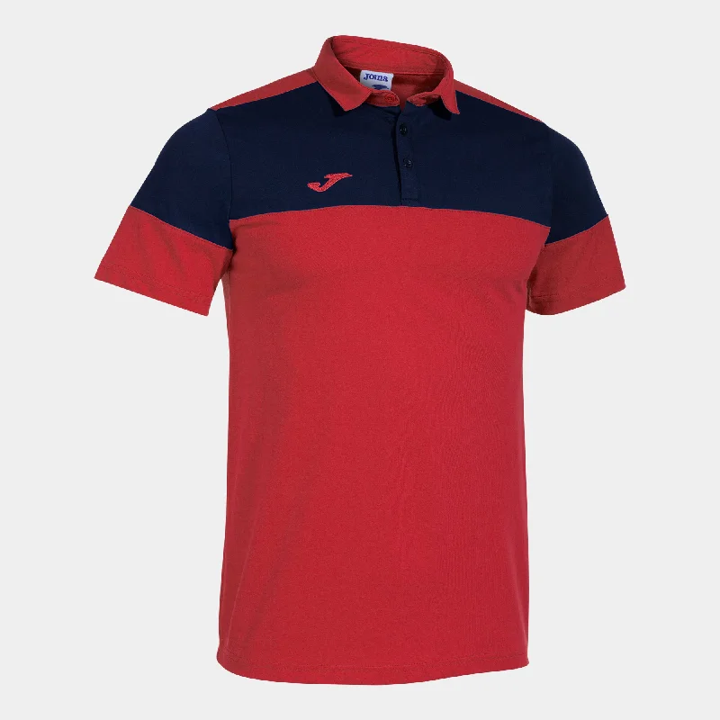 Joma Crew V Cotton Polo (Red/Dark Navy)