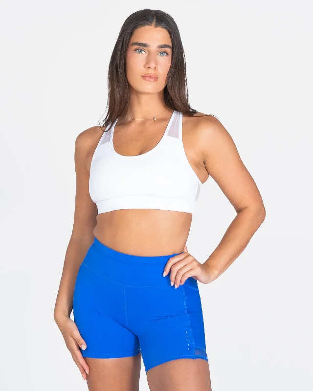 Lux Sarah Mesh Sports Bra - White