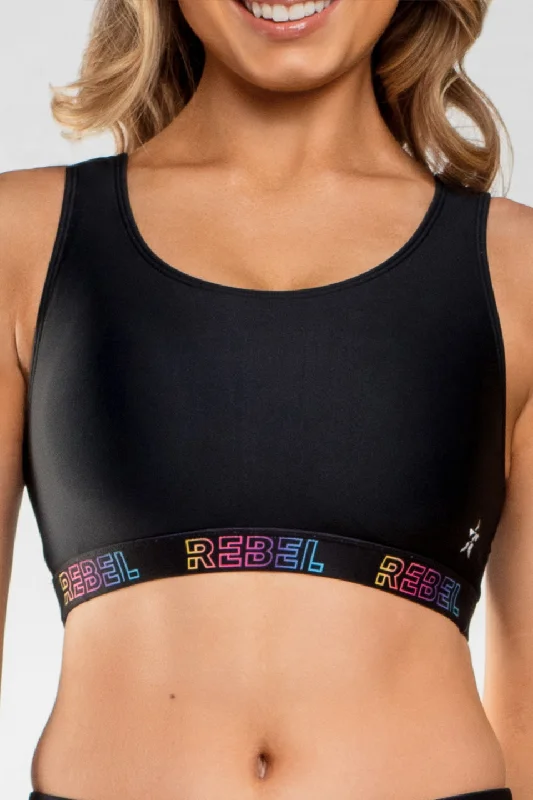 Marley Sports Bra in Black Color Pop