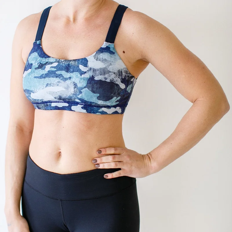 Moxie Sports Bra (Indigo Camouflage)