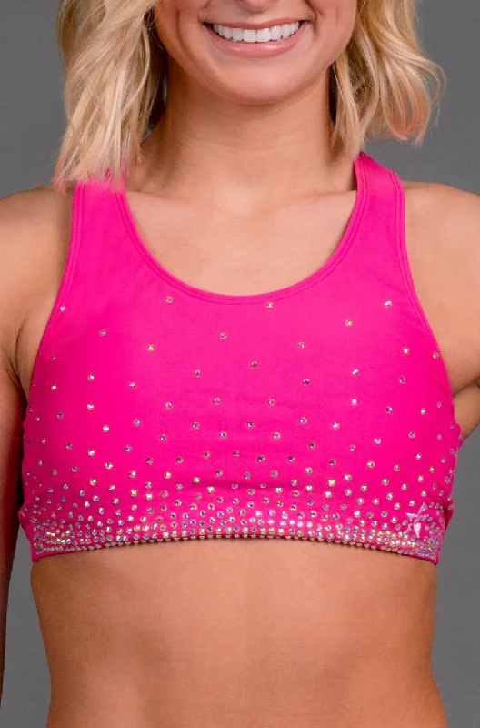 On the Go Sports Bra in Hyper Pink Crystal