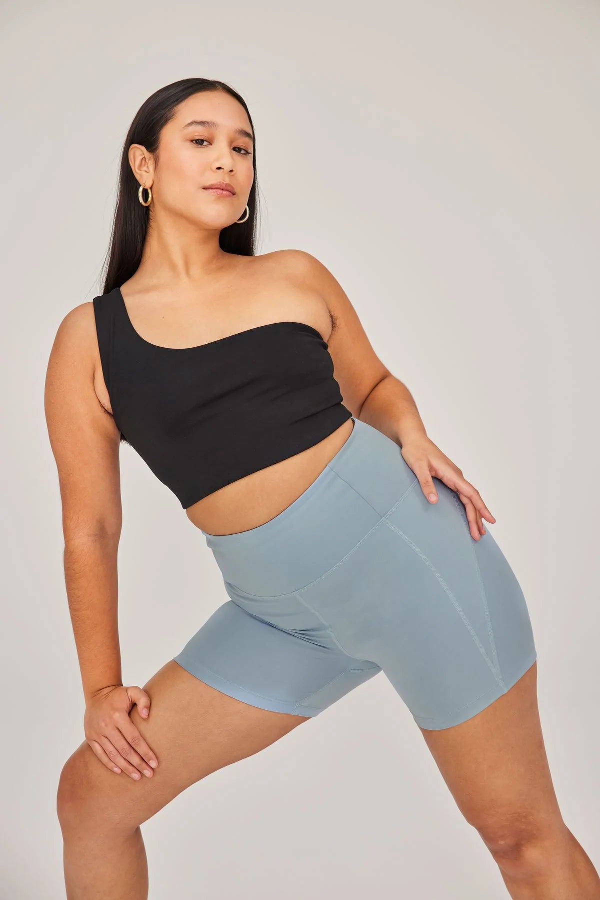 one shoulder active bra - bianca - black