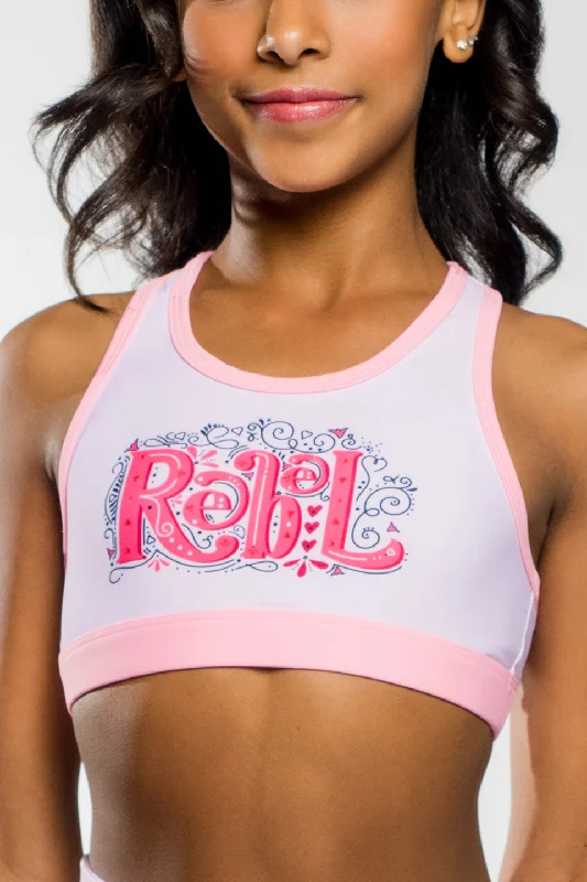 Racerback Sports Bra in Pink Crush