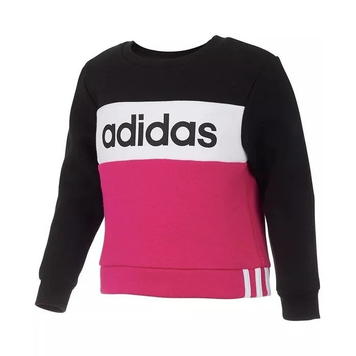 adidas Big Girls Colorblocked Fleece Sweatshirt Black Size X-Large - XL