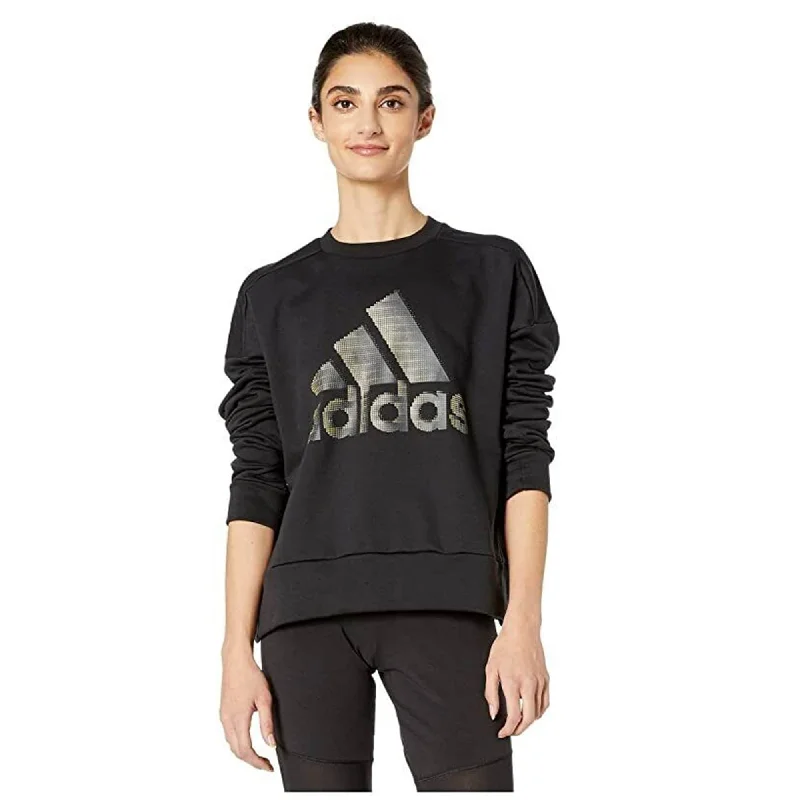 Adidas Womens Logo Sweatshirt, Black, X-Large