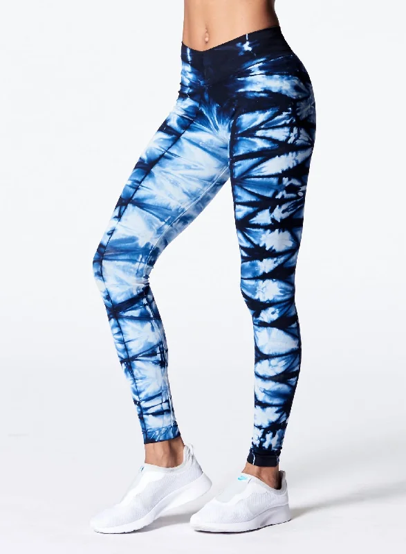 Asana Leggings Hd In Navy/shibori