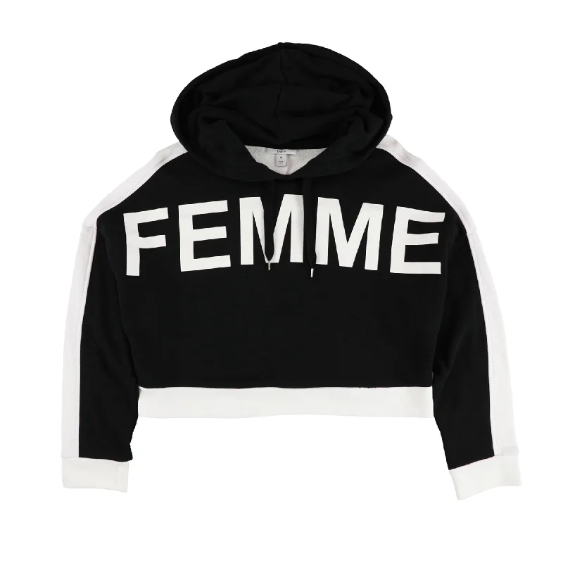 Bar Iii Womens Cropped Hoodie Sweatshirt