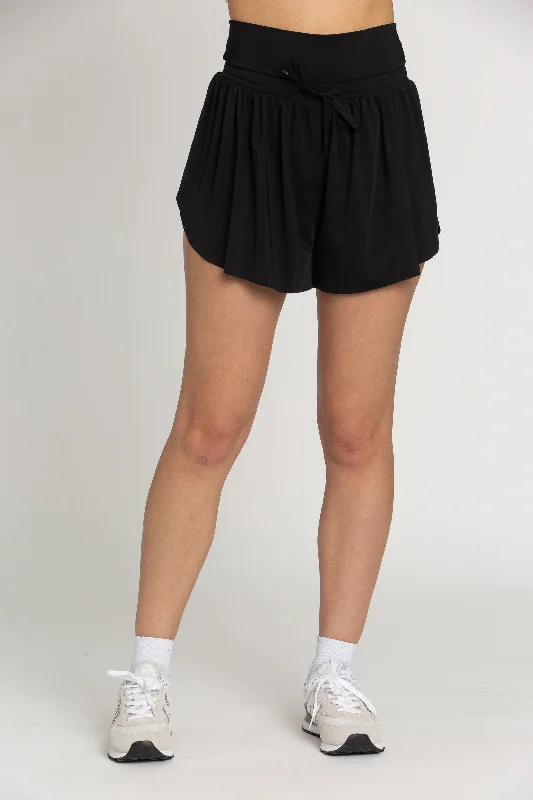 Black Go-with-the-Flow Athletic Shorts