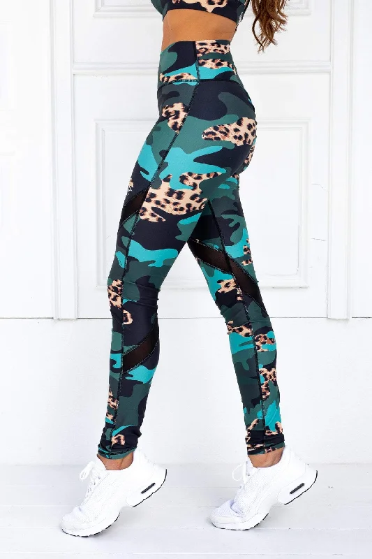 Bootylicious Khaki Leopard Camo Leggings