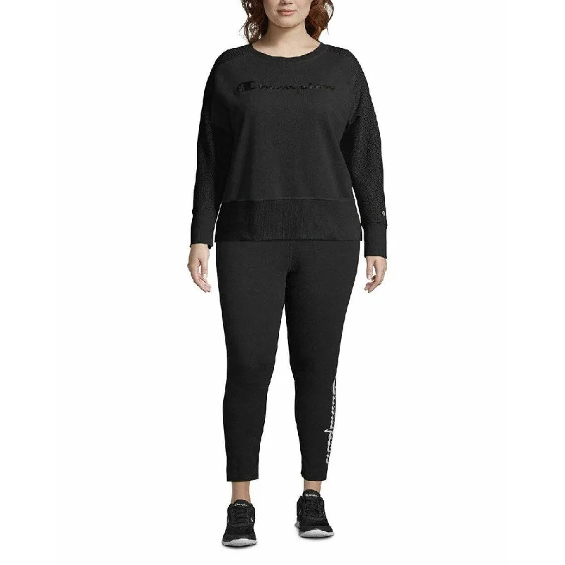 Champion Women's Plus Size Heritage Herringbone Sweatshirt Black Size 2X