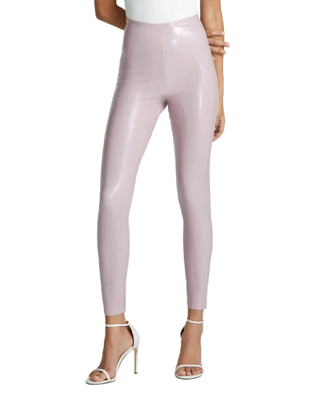 Faux Patent Leather Legging In Mauve