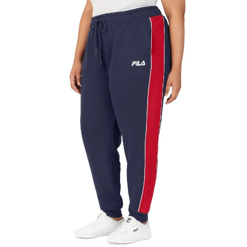 Fila Women's Vigor Mid Rise Colorblocked Fleece Joggers Blue Size 2X