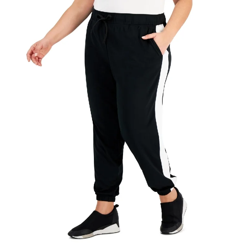 ID Ideology Women's Racing Stripe Joggers Black Size 4X