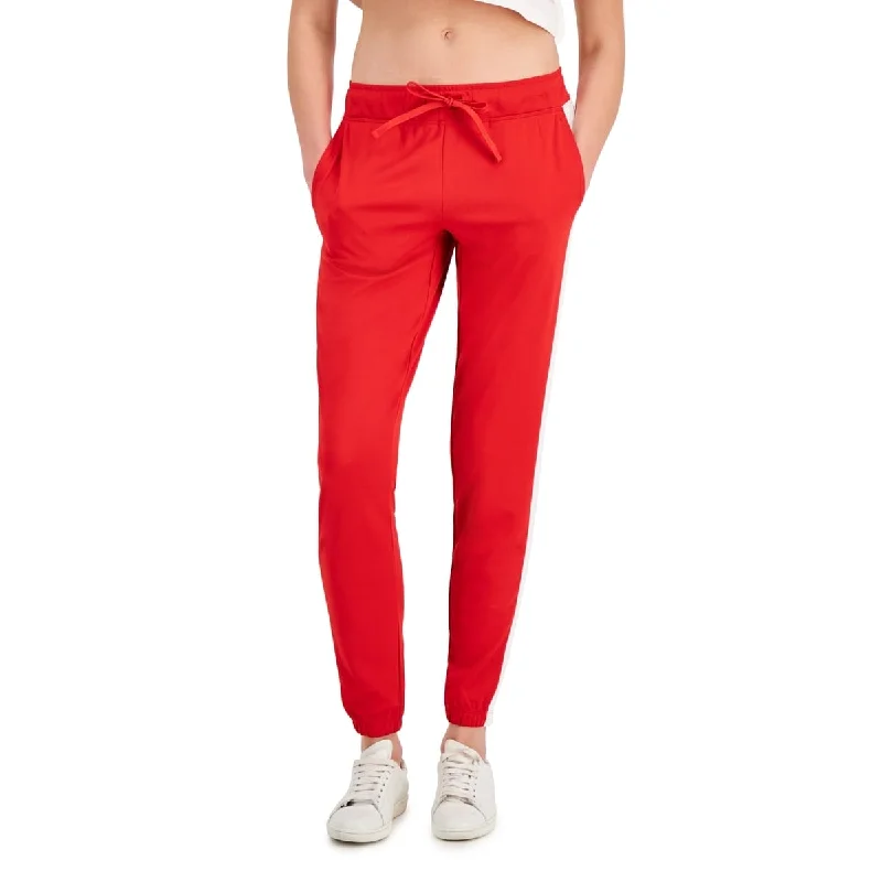 ID Ideology Women's Tricot Colorblocked Joggers Red