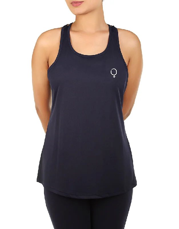 LOSHA RELAXED FIT SUPER LIGHT POLYESTER TANK TOP-NAVY