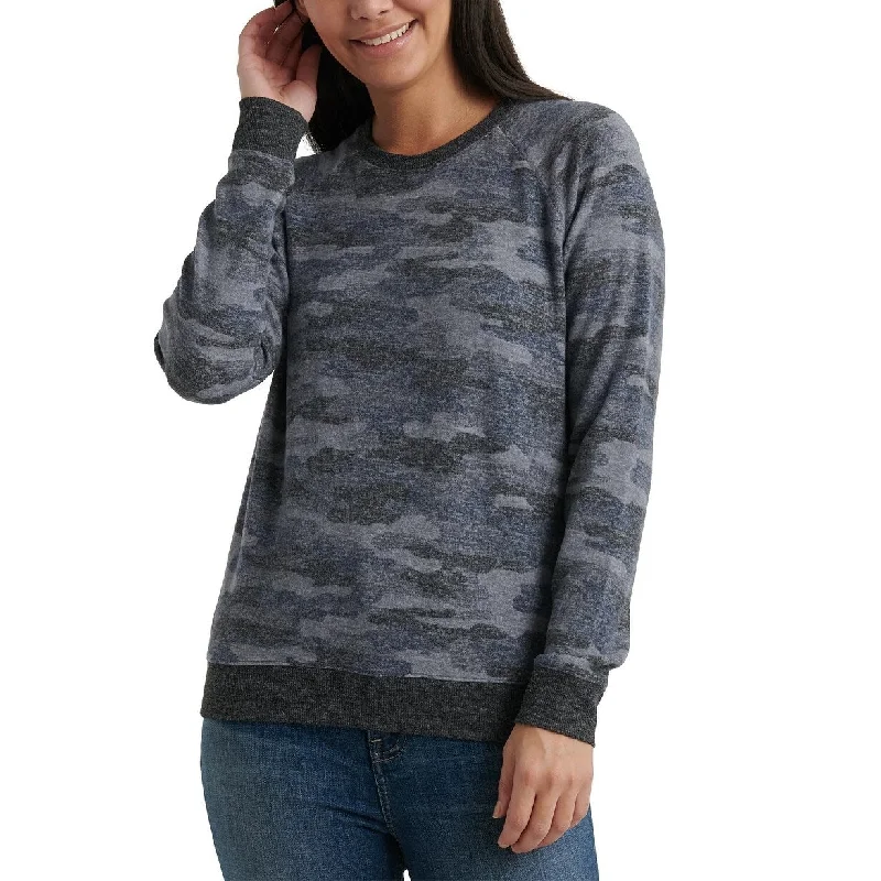 Lucky Brand Women's Camo Crewneck Sweatshirt Gray Size Large