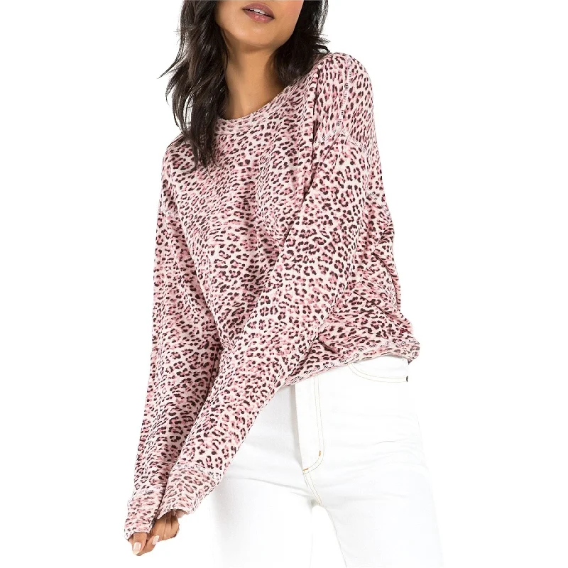 n:philanthropy Womens Lauren Leopard Sweatshirt, Pink, Small