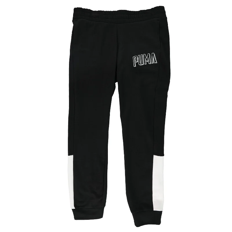 Puma Womens Embossed Logo Athletic Jogger Pants, Black, X-Large