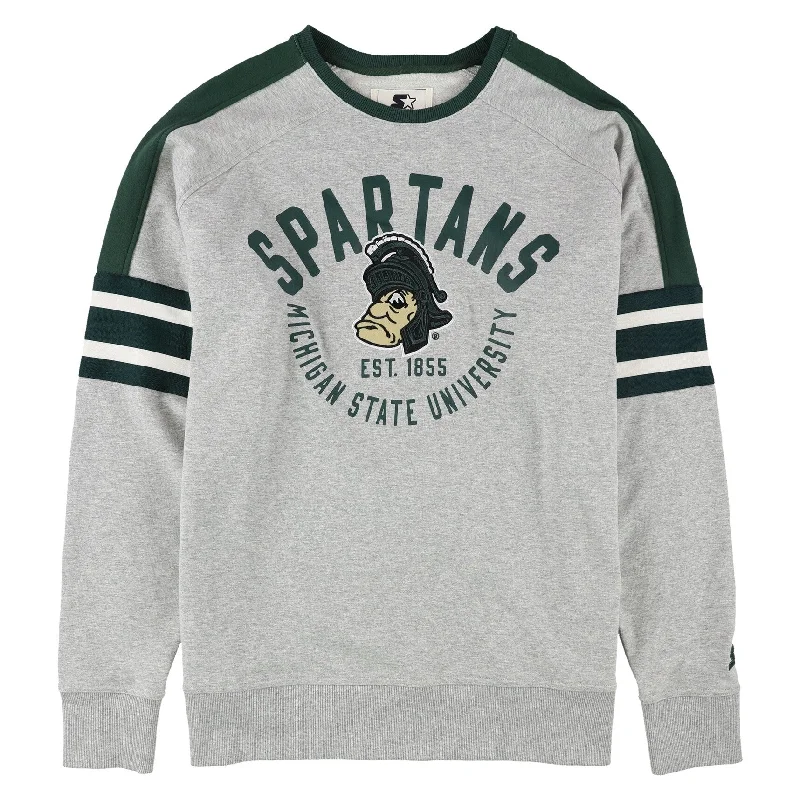 STARTER Womens Michigan State Spartans Sweatshirt, Grey, Large