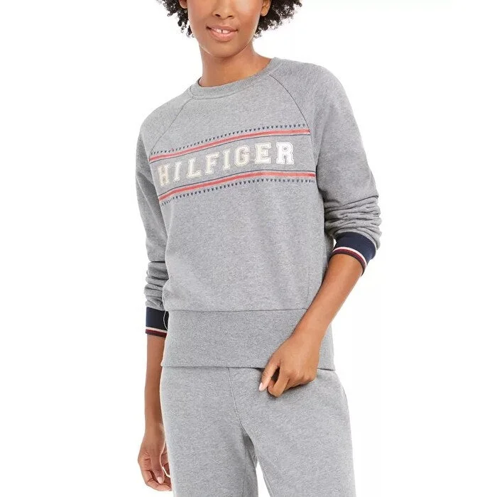 Tommy Hilfiger Women's Sport Logo Sweatshirt Gray Size Extra Small - X-Small