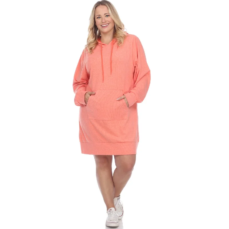 White Mark Women's Plus Size Hoodie Sweatshirt Dress