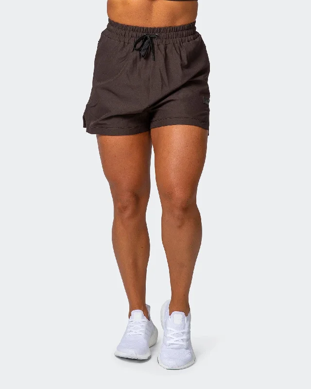 WOMENS ELEVATE ACTIVE SHORTS Cocoa