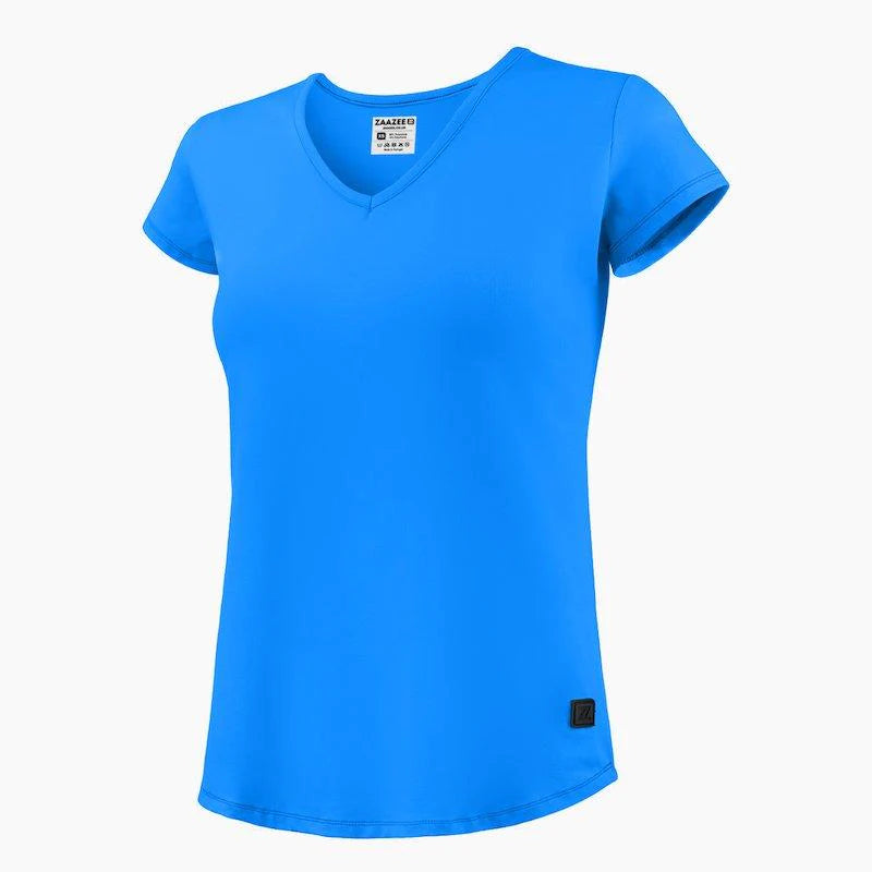 ZAAZEE Alyx V-Neck T-Shirt-Sky Blue